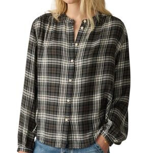 Faherty Drift Top Timberland Neutral Plaid M Cabincore Gorpcore Sustainable